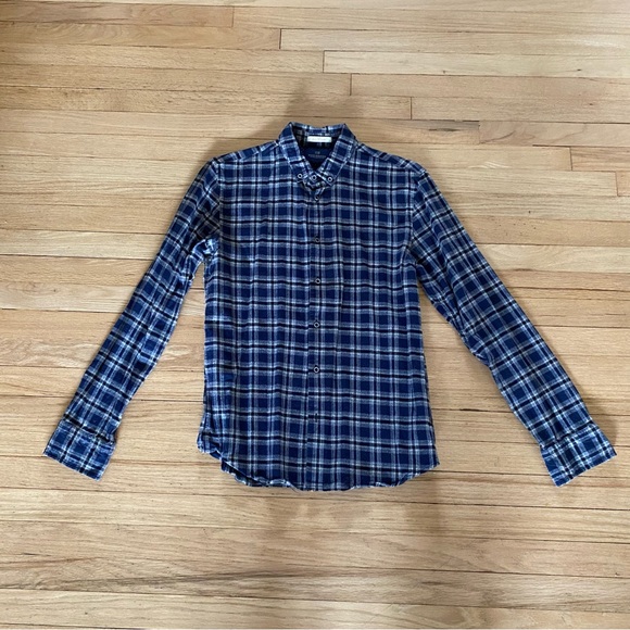 SCOTCH & SODA Button Down, Men’s Large, Blue Plaid Pattern, Great Condition! - Picture 2 of 13